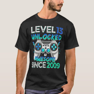 Level 13 Unlocked Awesome Since 2009 13th Birthday T-Shirt