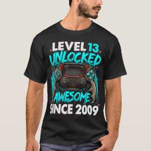 Level 13 Unlocked Awesome Since 2009 13th Birthday T-Shirt