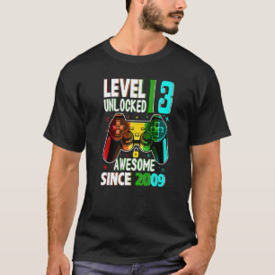 Level 13 Unlocked Awesome Since 2009 13th Birthday T-Shirt