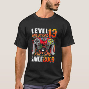 Level 13 Unlocked Awesome Since 2009 13th Birthday T-Shirt