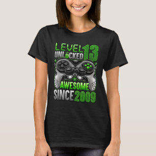 Level 13 Unlocked Awesome Since 2009 13th Birthday T-Shirt