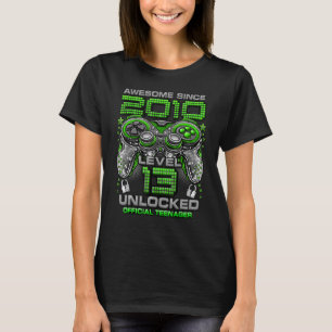 Level 13 Unlocked Awesome Since 2010 13th Birthday T-Shirt