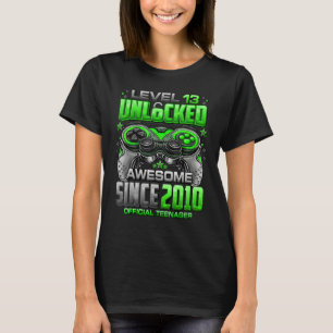 Level 13 Unlocked Awesome Since 2010 13th Birthday T-Shirt