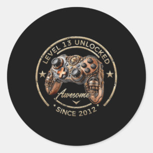 Level 13 Unlocked Awesome Since 2012 13th Birthday Classic Round Sticker
