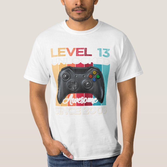 Level 13 Unlocked Awesome T-Shirt (Front)