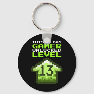 Level 13 Unlocked Birthday Video Game 13th Birthda Key Ring