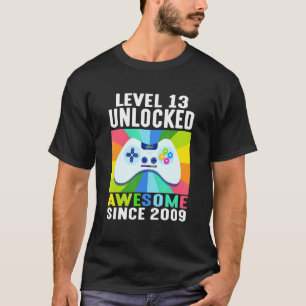 Level 13 Unlocked Colourful Awesome 2009 13th Birt T-Shirt
