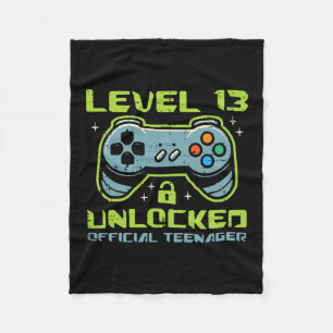 Level 13 Unlocked Official Teenager 13th Birthday  Fleece Blanket