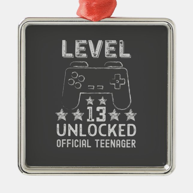 Level 13 unlocked official teenager 13th birthday metal tree decoration (Front)