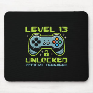 Level 13 Unlocked Official Teenager 13th Birthday  Mouse Pad