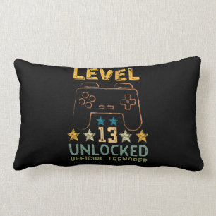 Level 13 unlocked official teenager funny gamers lumbar cushion