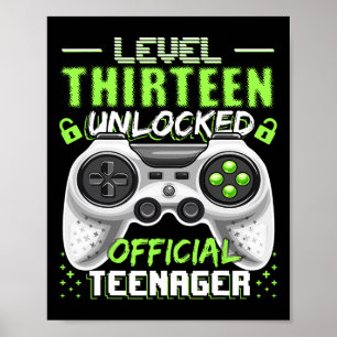 Level 13 Unlocked Official Teenager Video Game 13t Poster