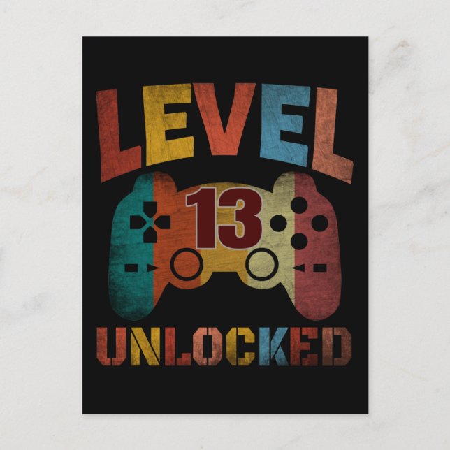 LEVEL 13 UNLOCKED POSTCARD (Front)