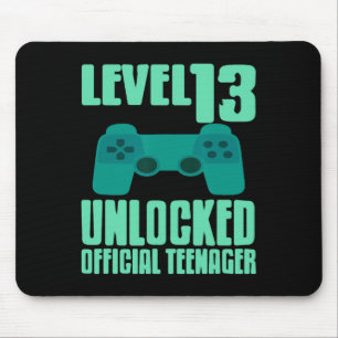 Level 13 Unlocked Teenager Gamer Birthday Fun Mouse Pad
