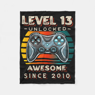 Level 13 Unlocked Video Game 13th Birthday 13 Yr O Fleece Blanket