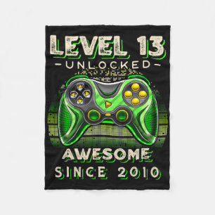Level 13 Unlocked Video Game 13th Birthday 13 Yr O Fleece Blanket