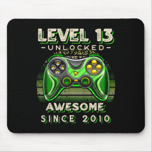 Level 13 Unlocked Video Game 13th Birthday 13 Yr O Mouse Pad