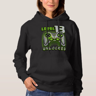 Level 13 Unlocked Video Game 13th Birthday Gamer B Hoodie