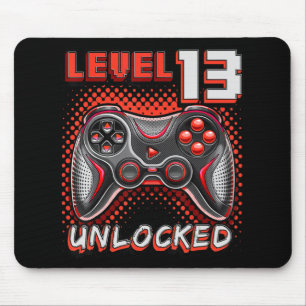 Level 13 Unlocked Video Game 13th Birthday Gamer B Mouse Pad
