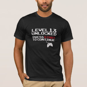 LEVEL 13 Unlocked VIDEO Game 13th Birthday T-shirt