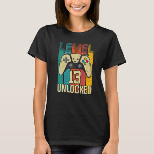 Level 13 Unlocked Video Gamer 13th Birthday T-Shirt
