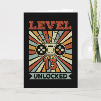 Level 13 Unlocked Video Gamer Birthday Card