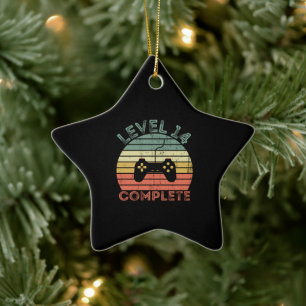 Level 14 complete retro vintage 14th birthday ceramic tree decoration