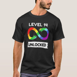 Level 14 Unlocked Autism Awareness Aspergers Birth T-Shirt