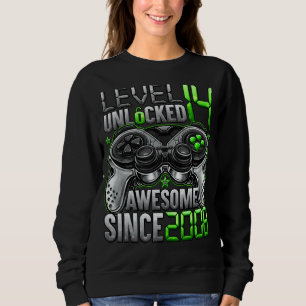Level 14 Unlocked Awesome Since 2008 14th Birthday Sweatshirt
