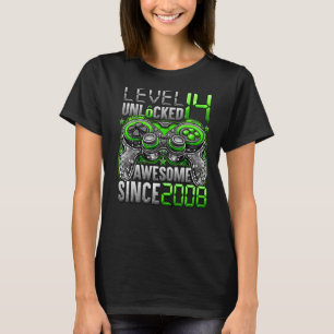 Level 14 Unlocked Awesome Since 2008 14th Birthday T-Shirt