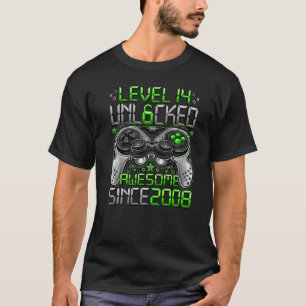Level 14 Unlocked Awesome Since 2008 14th Birthday T-Shirt
