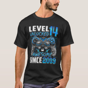 Level 14 Unlocked Awesome Since 2009 14th Birthday T-Shirt