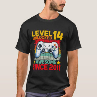 Level 14 Unlocked Awesome Since 2011 14th Birthday T-Shirt