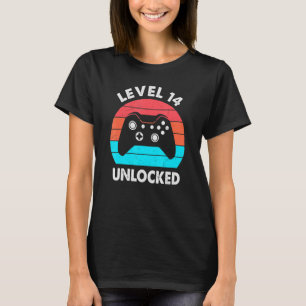 Level 14 Unlocked Funny Video Gamer 14th Birthday T-Shirt