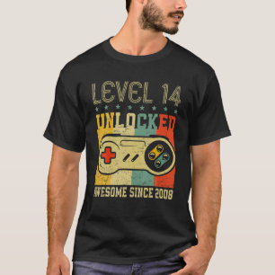 Level 14 Unlocked Video Gamer 14 Years Old 14 Birt T-Shirt