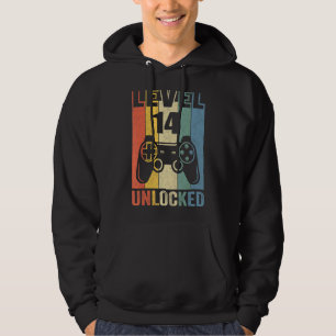 Level 14 Unlocked Video Gamer 14th Birthday 1 Hoodie