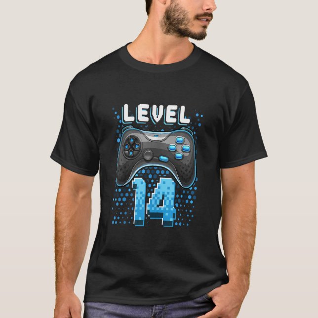 Level 14 Video Game Controller 14th Birthday Gamer T-Shirt (Front)