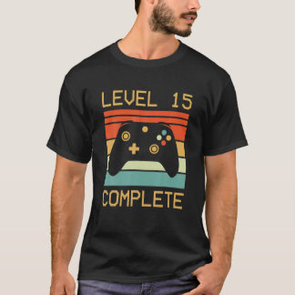 Level 15 Complete Video Gamer - 15Th Wedding Anive T-Shirt