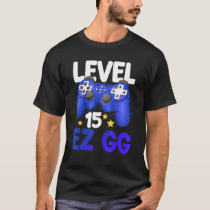 Level 15 EZ GG 15th Gamer Boy Teenager Controller  T-Shirt