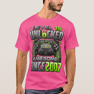 Level 15 Unlocked Awesome Since 2007 15th Birthday T-Shirt
