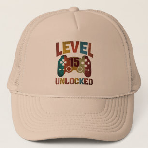 LEVEL 15 UNLOCKED TRUCKER HAT