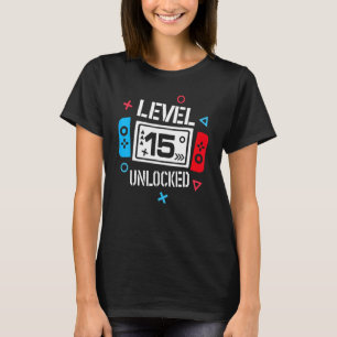 Level 15 Unlocked Video Gamer 15th Birthday Boy G T-Shirt