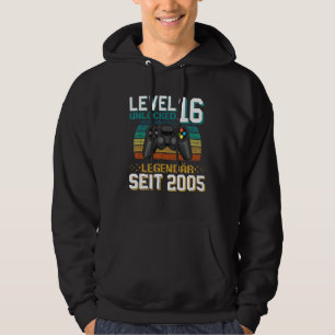 Level 16 Unlocked 16th Birthday Gamer Gamer Boy Hoodie