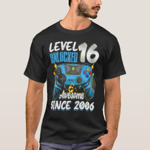 Level 16 Unlocked Awesome 2006 16th Birthday Boy V T-Shirt