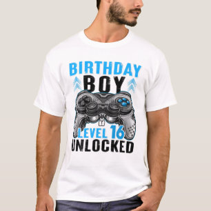 Level 16 Unlocked Birthday Boy 16 Year Old Boys Ga T-Shirt