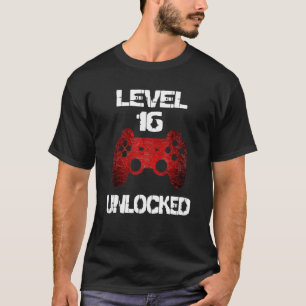 Level 16 Unlocked Boys 16th Birthday 16 Year Old G T-Shirt
