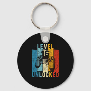 Level 16 Unlocked Video Gamer 16 Year Old 16th Bir Key Ring