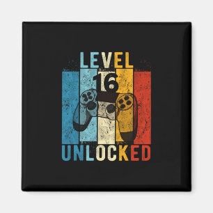 Level 16 Unlocked Video Gamer 16 Year Old 16th Bir Magnet