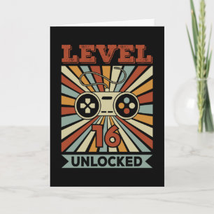 Level 16 Unlocked Video Gamer Birthday Card