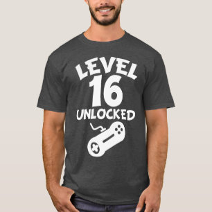 Level 16 Unlocked Video Games 16th Birthday T-Shirt